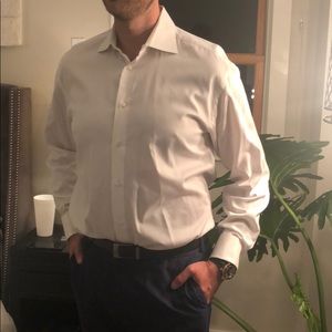 Borrelli for Neiman Marcus white button down shirt